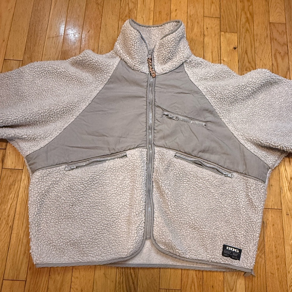 BDG Cream Sherpa Jacket #626 - Picture 3 of 11
